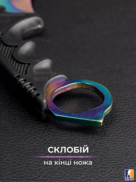 Нож кс го карманный металлический тактический острый ножик нескладной керамбит из игры cs go нержавеющей стали фиксированный клинок с кольцом под палец + чехол на шнурке в комплекте - изображение 7