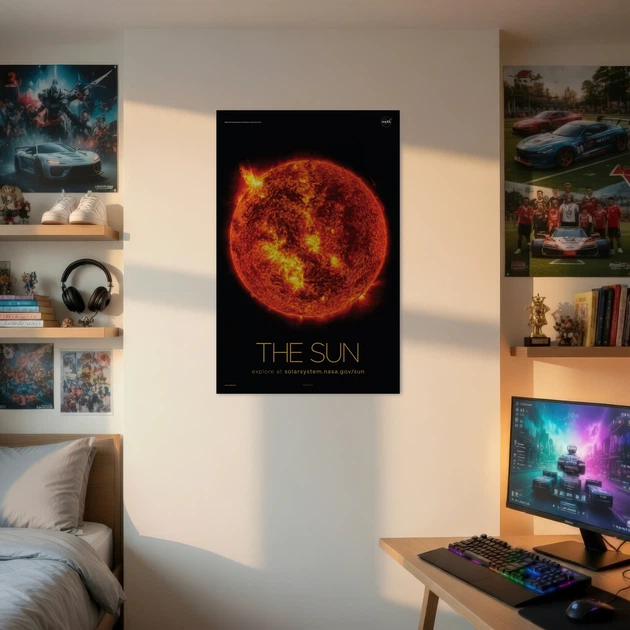 Постер Солнце, Sun, NASA, НАСА, космос, астрономия, A3 42×27 см (id7140) - изображение 2