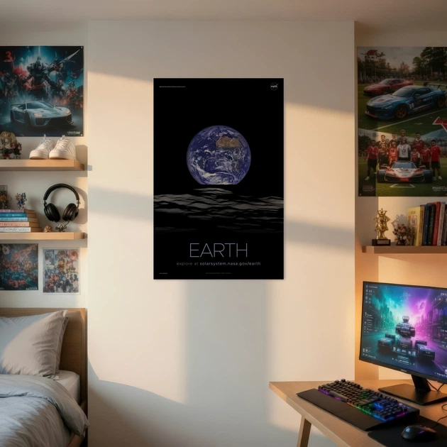 Постер Земля, Earth, NASA, НАСА, космос, астрономия, A3 42×27 см (id7097) - изображение 2