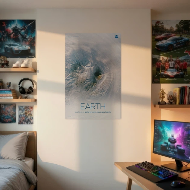 Постер Земля, Earth, NASA, НАСА, космос, астрономия, A3 42×27 см (id7099) - изображение 2