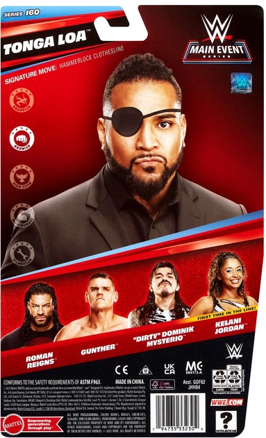 Фігурка Mattel WWE Main Event Series: Tonga Loa 15 см JHH84 (194735332304) - зображення 2