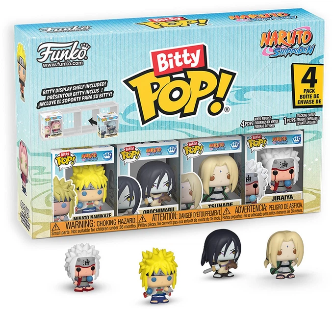 Набір фігурок Funko Bitty Pop! Naruto Shippuden: Цунаде, Мінато Намікадзе, Орочімару, Джірайя 2.3 см 89864 (889698898645) - зображення 3