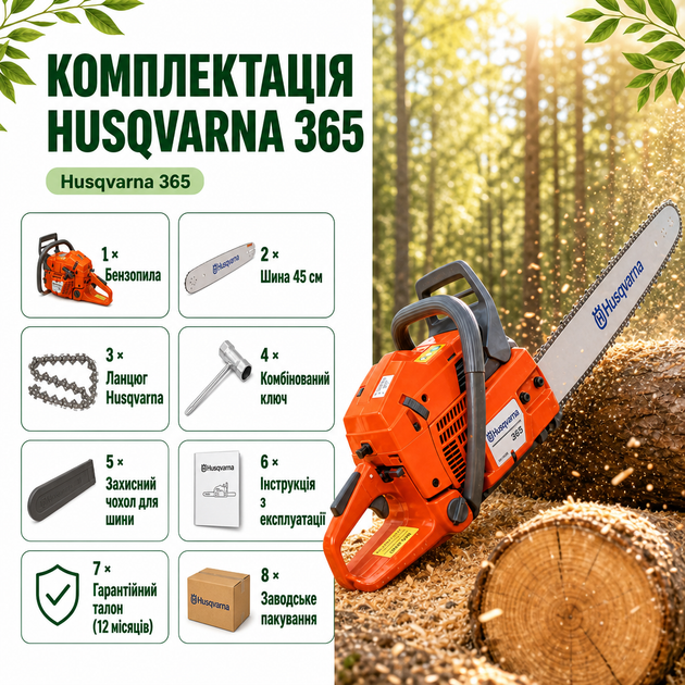 Бензопила Husqvarna 365, 3.4 кВт / 4.6 к.с. - изображение 8