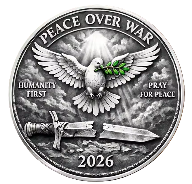 Сувенірна пам'ятна монета World Peace 2026. Мир у світі - Фото 3 Сувенірна пам'ятна монета World Peace 2026. Мир у світі - изображение 3