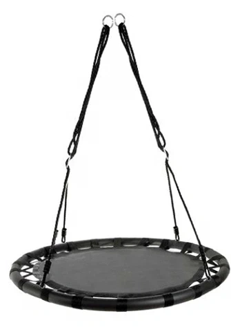 Дитяча підвісна гойдалка Гніздо Лелека 100 см до 150 кг чорний поліестер нейлон ЕВА Iso Trade - зображення 5