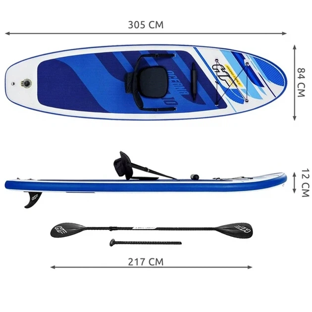 SUP доска 305 см Bestway с аксессуарами 120 кг для туринга синяя - Фото 3 SUP доска 305 см Bestway с аксессуарами 120 кг для туринга синяя - изображение 3