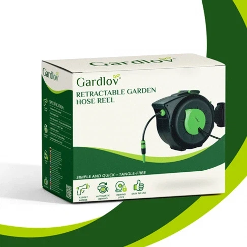 Автоматическая катушка для садового шланга 30 м с распылителем 7 режимов GARDLOV черный пластик - Фото 3 Автоматическая катушка для садового шланга 30 м с распылителем 7 режимов GARDLOV черный пластик - изображение 3