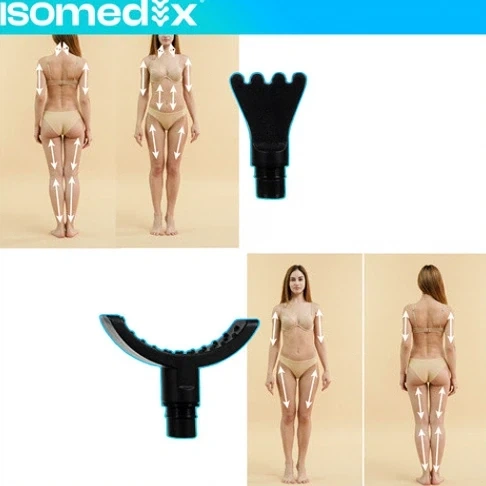 Массажный пистолет ISOMEDIX 45 Вт 12 насадок черный для тела и спины с аккумулятором и USB зарядкой - изображение 8