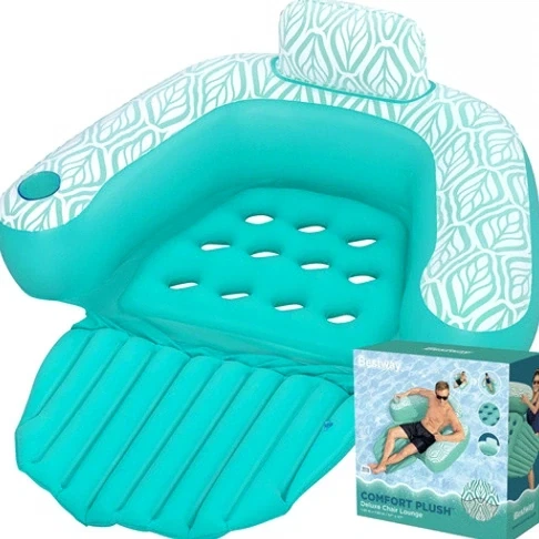 Надувной матрас-кресло Bestway водонепроницаемая поверхность Comfort Plush 145x120 см Бирюзовый - зображення 2