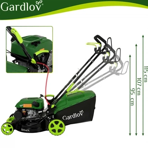 Газонокосилка бензиновая самоходная Gardlov DriveX 2.3 кВт 149 см³ ширина 40.6 см корзина 50 л функция мойки - Фото 5 Газонокосилка бензиновая самоходная Gardlov DriveX 2.3 кВт 149 см³ ширина 40.6 см корзина 50 л функция мойки - изображение 5