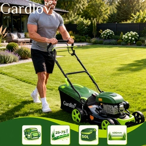 Газонокосилка бензиновая самоходная Gardlov DriveX 2.3 кВт 149 см³ ширина 40.6 см корзина 50 л функция мойки - Фото 6 Газонокосилка бензиновая самоходная Gardlov DriveX 2.3 кВт 149 см³ ширина 40.6 см корзина 50 л функция мойки - изображение 6