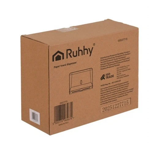Диспенсер для паперових рушників Ruhhy білий настінний 27x20,5x10 см з ABS-пластику - зображення 5