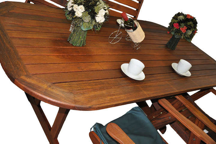 Стіл стаціонарний Hudson oval table 2000 x 1000 мм з червоного дерева Мербау - зображення 3