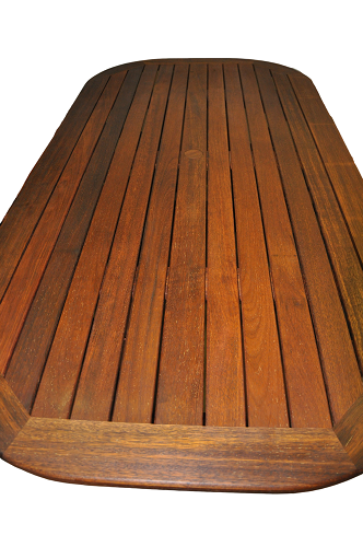 Стіл стаціонарний Hudson oval table 2000 x 1000 мм з червоного дерева Мербау - зображення 4