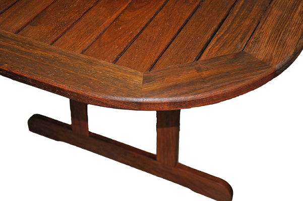 Стіл стаціонарний Hudson oval table 2000 x 1000 мм з червоного дерева Мербау - зображення 5