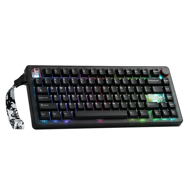Бездротова механічна клавіатура CIDOO QK75 Black, з ролером, розмір 75%, RGB підсвічування (2.4G/Bluetooth/USB) - Фото 3 Бездротова механічна клавіатура CIDOO QK75 Black, з ролером, розмір 75%, RGB підсвічування (2.4G/Bluetooth/USB) - зображення 3