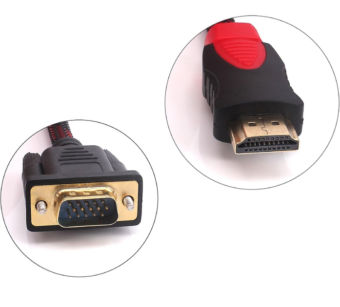 Кабель HDMI–VGA 1.5 м в тканинній оплітці, пасивний - зображення 4