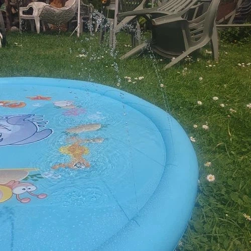 Детский водяной коврик-фонтан Kruzzel 25478 165 см для игр на улице и охлаждение летом - изображение 7