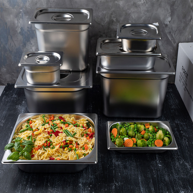 Гастроемкость из нержавейки GN 2/1 h-100 мм 28,5 л серия FOOD line FoREST (232170) - Фото 3 Гастроемкость из нержавейки GN 2/1 h-100 мм 28,5 л серия FOOD line FoREST (232170) - изображение 3