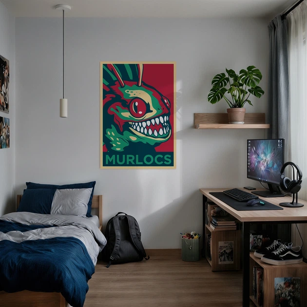 Постер Варкрафт, Мурлок, Warcraft, Murlok, Tide Hunter, Mrglglglgl!, A3 42×30 см (id2232) - изображение 2