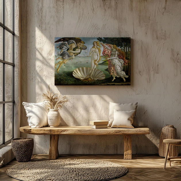 Інтер'єрна картина Народження Венери, Сандро Боттічеллі, Sandro Botticelli, Birth of Venus, 38×60 см (id3422) - зображення 3