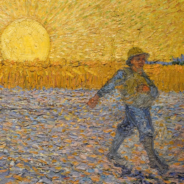 Інтер'єрна картина Сіяч, Вінсент ван Гог, Vincent van Gogh, Sower at Sunset, 30×38 см (id6655) - зображення 4