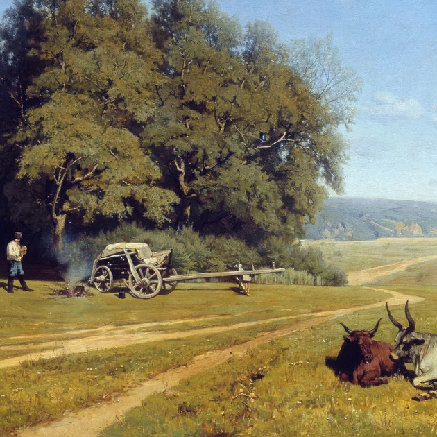 Интерьерная картина Украинский пейзаж, Орловский Владимир (1882), 28×60 см (id4472) - изображение 5