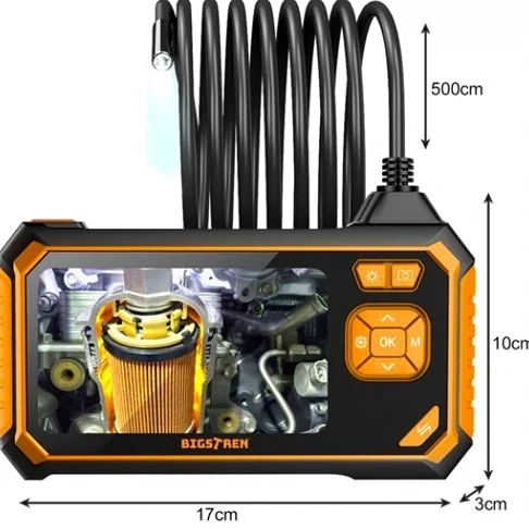 Ендоскопічна камера 5м FULL HD IP67 з екраном 4,3 дюйми 2 Мп 4 насадки Purlov - Фото 5 Ендоскопічна камера 5м FULL HD IP67 з екраном 4,3 дюйми 2 Мп 4 насадки Purlov - зображення 5