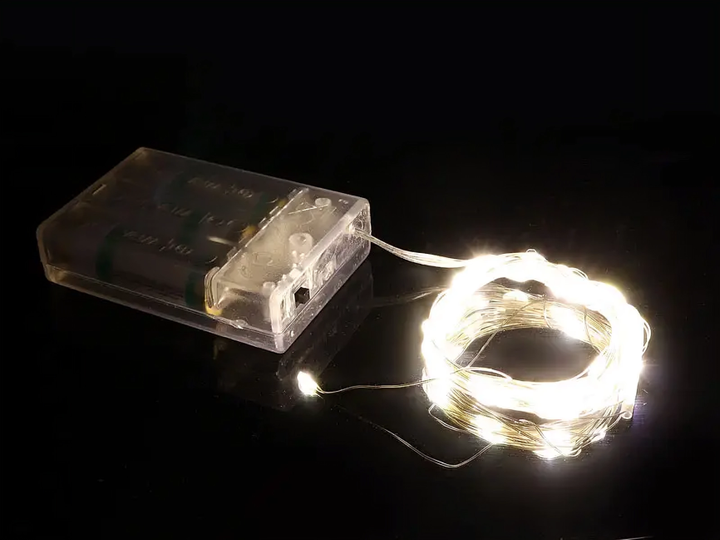 Гірлянда мідний дріт на батарейках AAx3 USB 50LED 5,0м (теплий білий) COPPER-WIRE-50WW-1 - изображение 2
