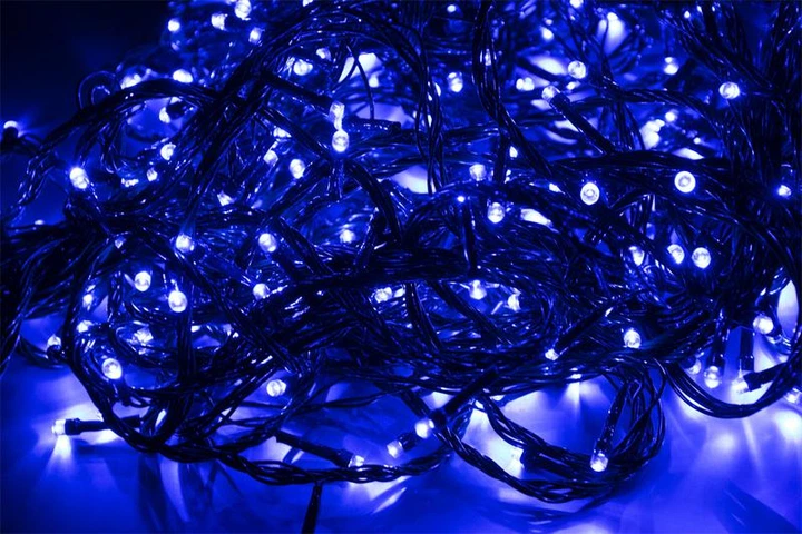 Гірлянда 300LED ЧОРНИЙ ДРІТ Синя, коробка - Фото 1 Гірлянда 300LED ЧОРНИЙ ДРІТ Синя, коробка - зображення 1