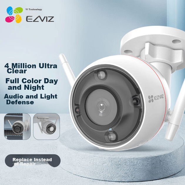Беспроводная 4-мегапиксельная камера Yingshi EZVIZ C3W Ultra HD с разрешением 4 миллиона пикселей, предназначенная для дневного и ночного видения, водонепроницаемая (IP67), с функцией обнаружения людей с помощью ИИ и кодированием H.265. - изображение 2