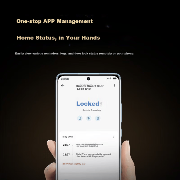 MI Smart Lock E10 Замок з паролем та відбитком пальця, інтелектуальний електронний замок для домашньої безпеки, для домашнього використання, великий дверний замок, встановлення в комплекті - зображення 7