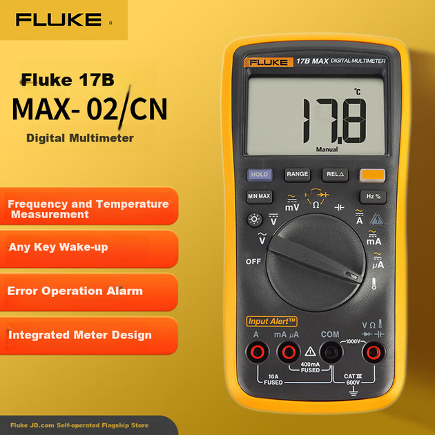 Цифровой мультиметр FLUKE 17B MAX-02, высокоточный интеллектуальный мультиметр для электриков, универсальный амперметр. - Фото 1 Цифровой мультиметр FLUKE 17B MAX-02, высокоточный интеллектуальный мультиметр для электриков, универсальный амперметр. - изображение 1