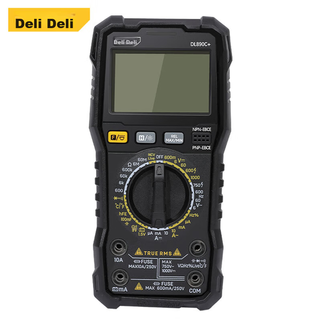 Мультиметр Deli DL890C+ цифровой с защитой от ожогов, для электриков - изображение 2