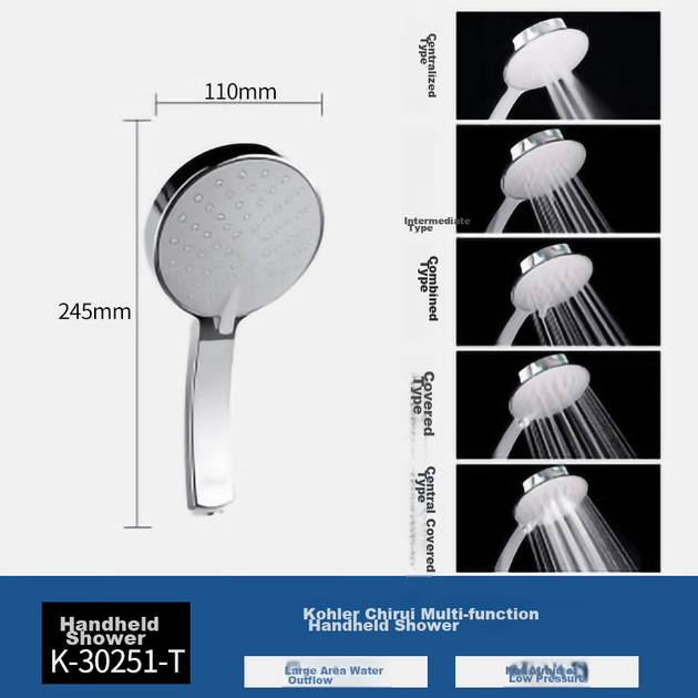 Лейка ручная KOHLER одна функция, серебристая - изображение 4