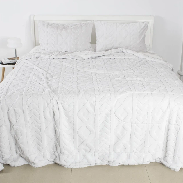 Покривало євро максі 240×260 ТЕП Soft Angora сіре, жакард, велюр, м’яке (4-04886_34647) - Фото 2 Покривало євро максі 240×260 ТЕП Soft Angora сіре, жакард, велюр, м’яке (4-04886_34647) - зображення 2