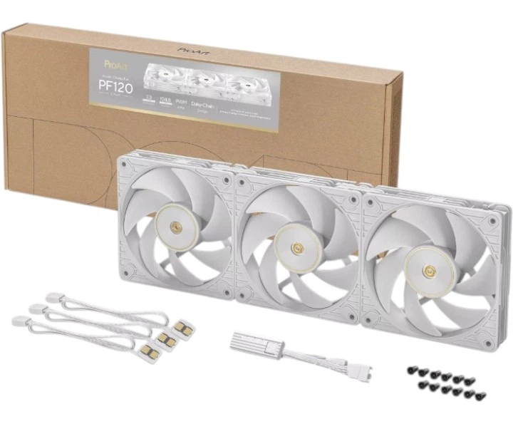Wentylator Asus ProArt PF120 FAN PWM Biały 3-Pack (90DA00M3-B09020) - obraz 18