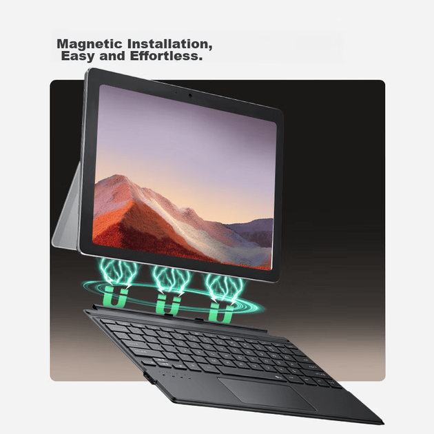 Клавиатура-чехол CangHua для Microsoft Surface Pro 4/5/6/7+/Pro 7, ультратонкая матовая поверхность из микрофибры с подсветкой и высокоточным тачпадом. - изображение 5