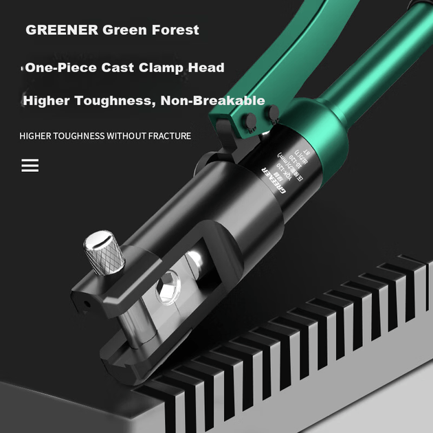 Гідравлічні обтискні плоскогубці для дому GREENER, обтискні кліщі для клем, ручні обтискні плоскогубці для мідних кабелів 10-120 мм, спеціальні обтискні плоскогубці для проводів електрика. - зображення 8