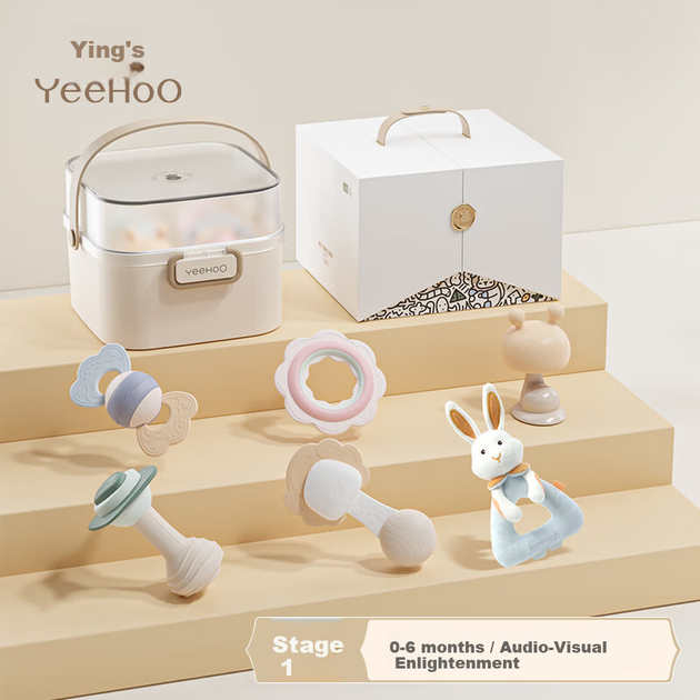 Игрушка YEEHOO для новорожденных подарочная, погремушка, прорезыватель, для 0-6 месяцев - изображение 4