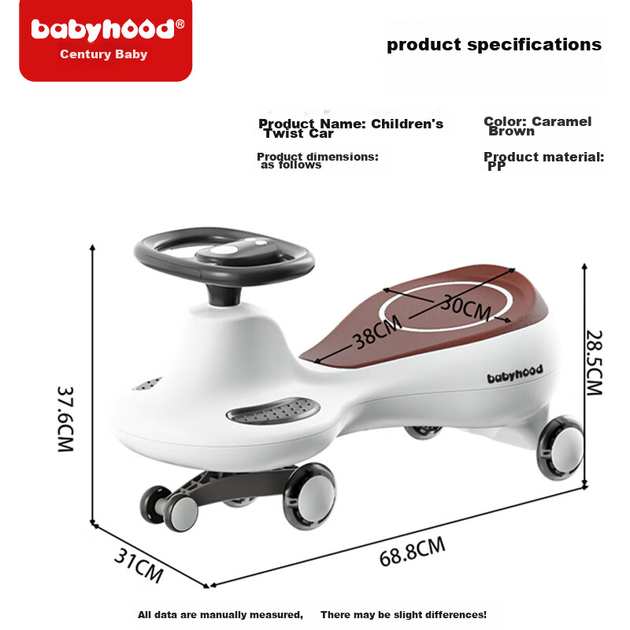 Машинка-каталка Babyhood Twist Car для дітей 1-6 років, музична, карамельного кольору - Фото 9 Машинка-каталка Babyhood Twist Car для дітей 1-6 років, музична, карамельного кольору - зображення 9