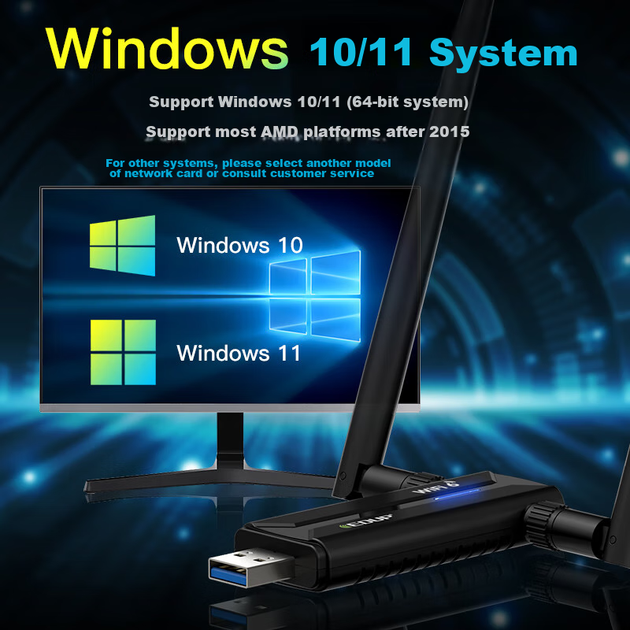 EDUP AX5400M Беспроводной сетевой адаптер WiFi 6 без драйверов, USB 3.0, гигабитный высокоскоростной игровой 5G, мощный внешний приемник WiFi для настольных компьютеров и ноутбуков EP-AX1671S - изображение 11