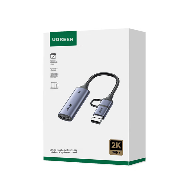 Карта відеозахоплення UGREEN HDMI 4K HD з входом MS2130, сумісна з Switch NS/PS5, комп'ютером, мобільним телефоном, планшетом, камерою, грою, записом прямої трансляції, USB 3.0/Type-C - изображение 11