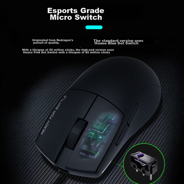 REDRAGON G49PRO Ігрова миша з трьома режимами, PAW3395 Кіберспортивна миша, Ігрова Bluetooth-миша, Новорічний подарунок, Білий - зображення 6