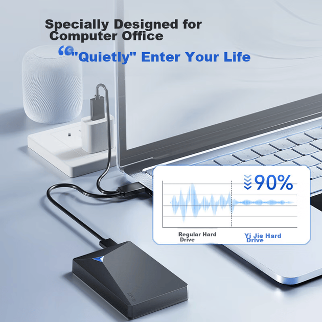 Внешний жесткий диск EAGET, 1 ТБ, двухдисковое резервное копирование, USB 3.0 G20PRO, 2,5 дюйма, внешнее хранилище для данных и фотографий, высокоскоростная передача данных, ударопрочный, черный. - изображение 5