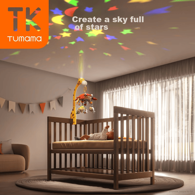 Мобиль для детской кроватки Tumama Kids, игрушка для младенцев, подвесная успокаивающая колыбельная музыкальная вращающаяся погремушка, подарочный набор для новорожденных "Полнолуние" - изображение 7