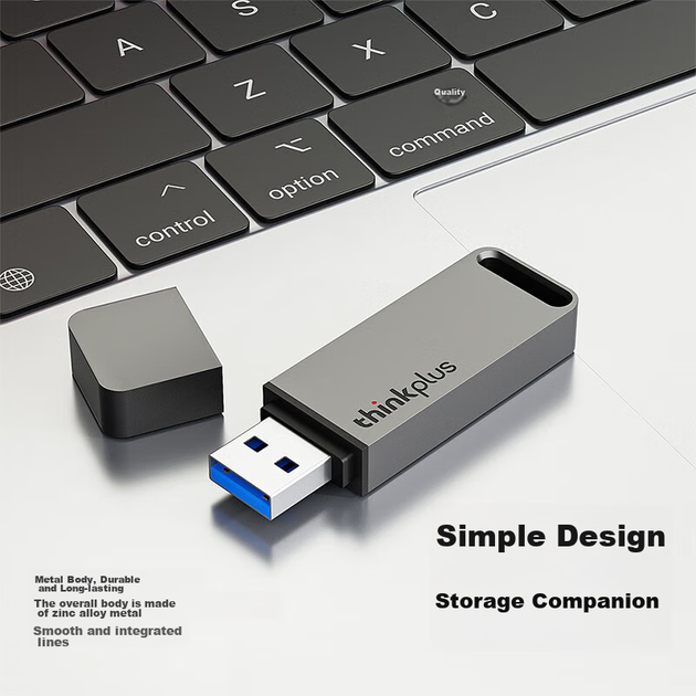 Флеш память USB Lenovo ThinkPlus TU100 256GB USB 3.2 Gen1 Grey - изображение 7