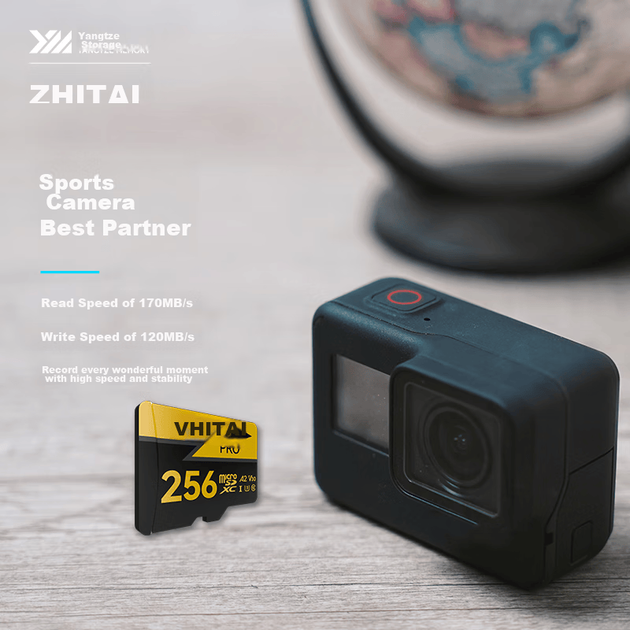 Карта памяти ZhiTai Yangtze Memory microSDXC 256GB UHS-I U3 V30 A2 + SD-адаптер - изображение 4
