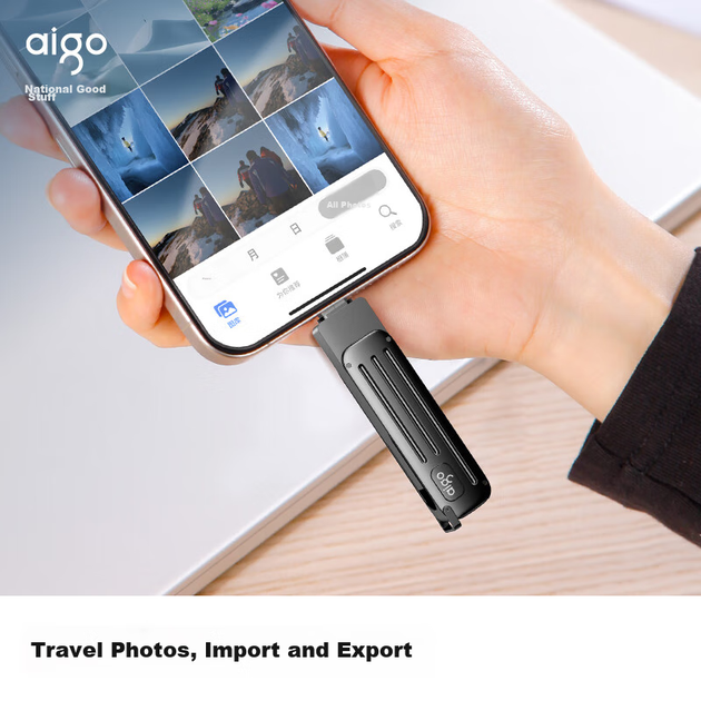 Флеш-накопичувач Aigo 256 ГБ типу C USB 3.2 високошвидкісний, W381 швидкість читання 220 МБ/с, сумісний з телефонами та комп'ютерами, офісний USB-накопичувач для бізнесу, портативний флеш-накопичувач для подорожей - зображення 5