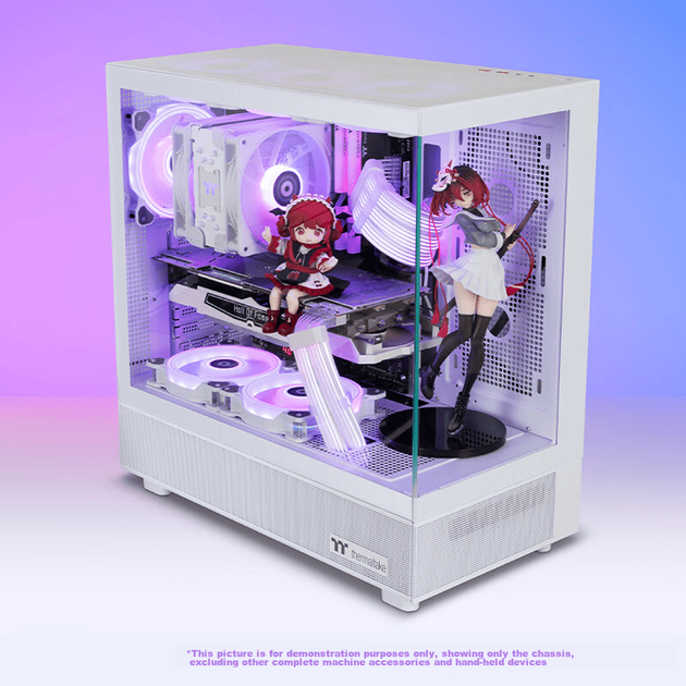 Корпус Thermaltake (TT) Steel Shadow Transparent S Seaside View Case Computer Tower White (для материнской платы ATX / поддержка водяного охлаждения 360 мм / панорамный обзор 270° / 9 мест для вентиляторов / видеокарта 4090) - изображение 7